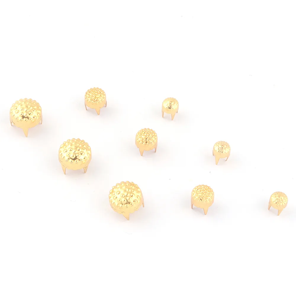 5-9mm Gold Metal Spike Round Claw Studs-nitar, Cone Nailhead Studs, Rivet Stud for Shoes Purse Belt Leather Craft Accessories DIY