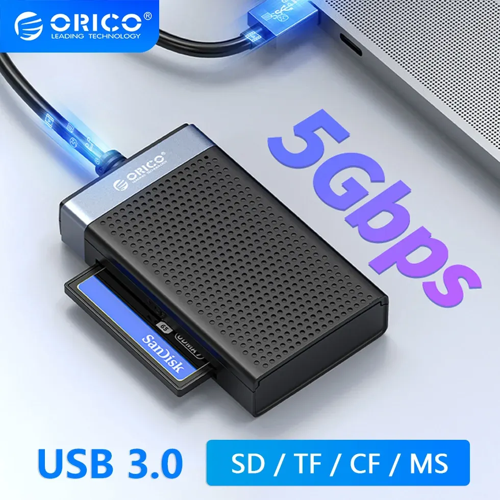 リーダーOrico Multi Memory Card Reader Micro SD TF CF MS Lector Adapter USB A Type C 3.0 MicroSDスティックスイッチドックPCカメラ1TB 2TB用