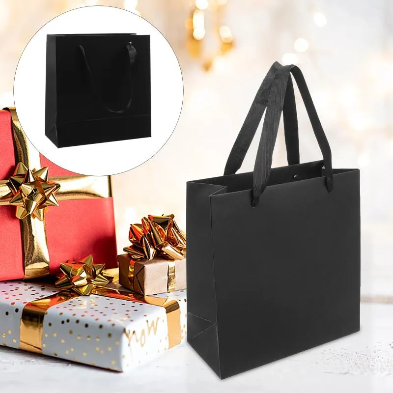 Aufbewahrungstaschen 10 PCs Party bevorzugt Papiergeschenk -Tasche Schwarze Süßigkeiten Keks kleiner Goodie -Geburtstag