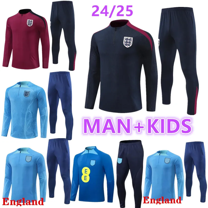24 25 Angleterre Adult Tracksuit Child Soccer Jersey Training Kane Sterling Rashford Grealish 2023 2024 MENS KIDS NATIONAL FOOTBALL FOOLTK TOUTSETS SUIT SURUSTATION