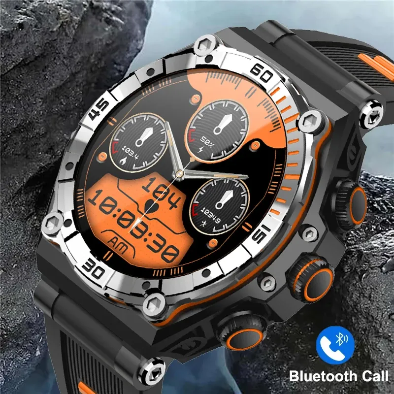 Montres 2023 New Amoled Smart Watch Men Bluetooth Call Clock Horloge Outdoor Sports Fitness Health Surveillance Montres Smartwatch imperméable Men