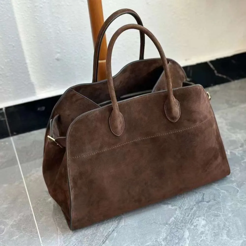 The Row Soft Glutinous Head Layer Cowhide Tote Bag in South Korea Genuine Leather Handbag Large Capacity Commuter Shoulder Bag