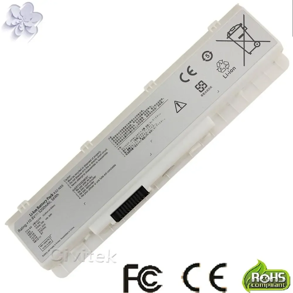 Batteries 5200mAh ordinateur portable Nouveau batterie A32N55 07G016 HY1875 pour ASUS N45 N45E N45S N45F N55 N55E N55S N55SF N75 N75E N75S N75SF