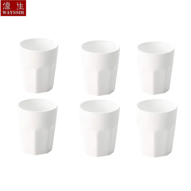 6pcs par ensemble Sauce octogonale tasse en porcelaine blanc dîner petit déjeuner sauce buffet plat ménage céramique table distributeur d'huile