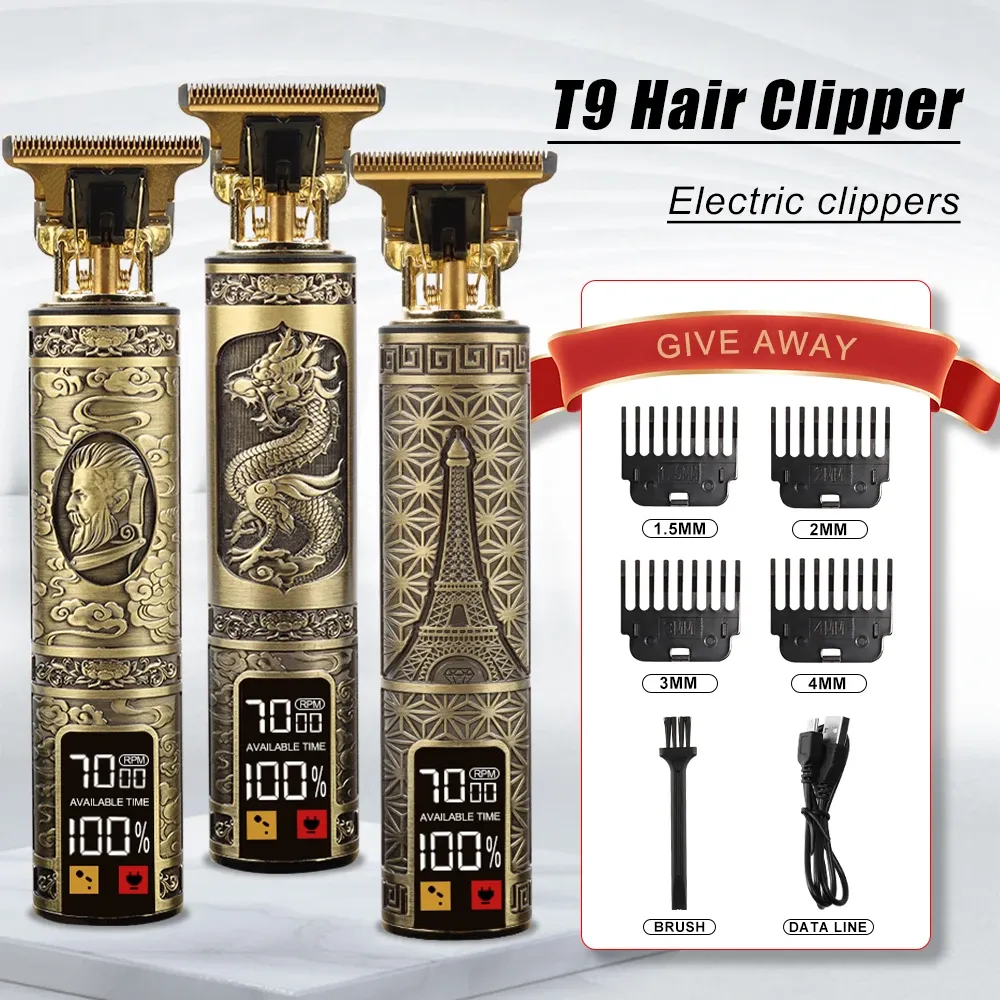 Trimmers Vintage T9 Men's Electric Shaver для мужчин, стрижка для волос, бритья волосы, профессиональная борьба с ножом