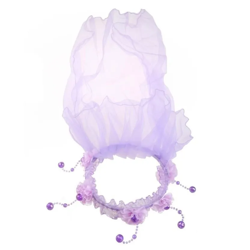 Acessórios para o cabelo crianças meninas pequenas banda de cabelo de princesa uma camada Tulle Véils Flores Flores Garland Festa de Casamento Wreath Headban319k