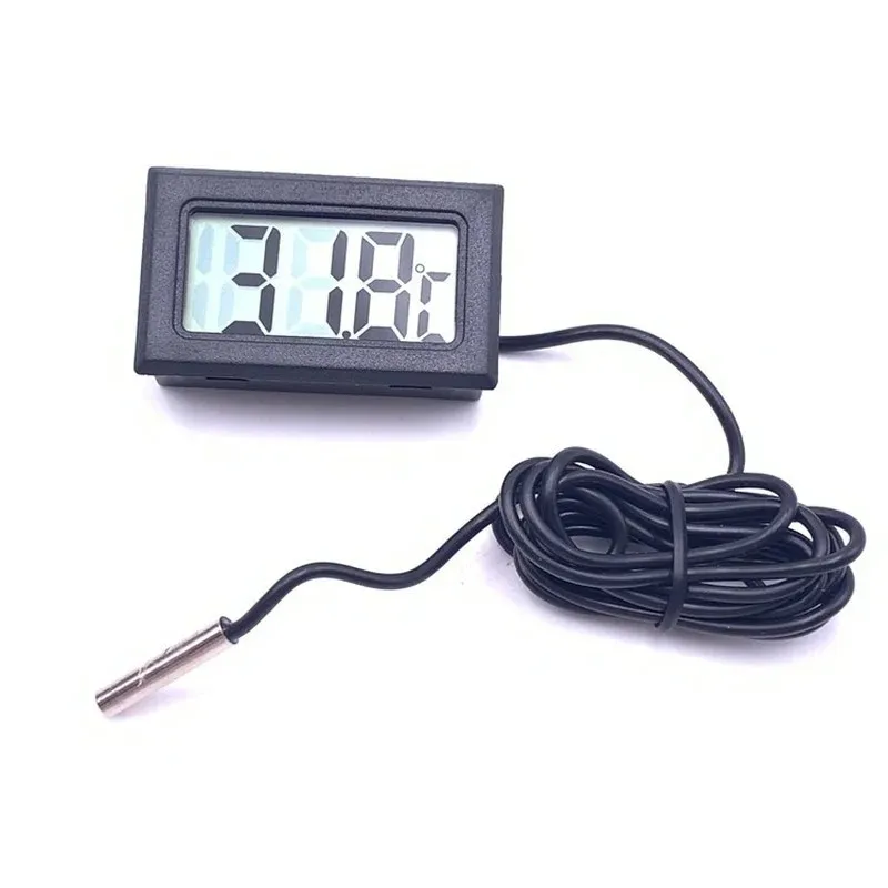 Computer Water Cooling Thermometer Electronic Digital Temperature Meter Water Tank Thermometer with Waterproof Probe Plugfor Digital Temperature Meter