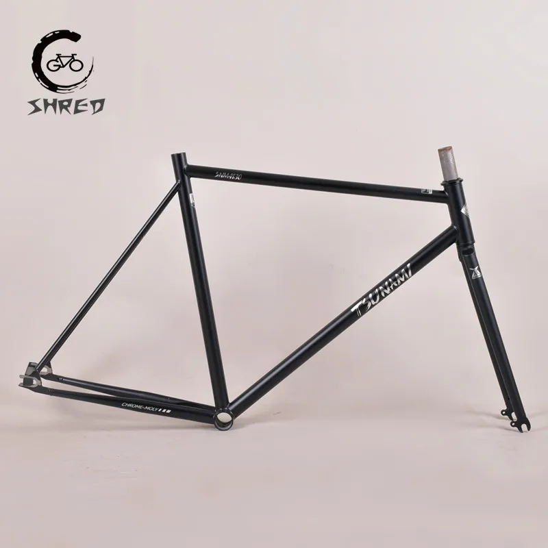 700C Tsunami SNM4130 Fixo da engrenagem fixa FrameSt 52cm 55cm Cromoly Steel Racing Fixie Bike Frame Frame de alta qualidade Peças de bicicleta