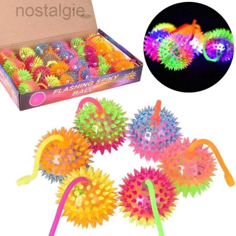 LED Flying Toys Kids Light Up Ball Toy Led verlicht flitsende zachte stekelig vliegende balelasticiteit Leuk speelgoed Kinderen knijpen anti -stressspeelgoed 240410