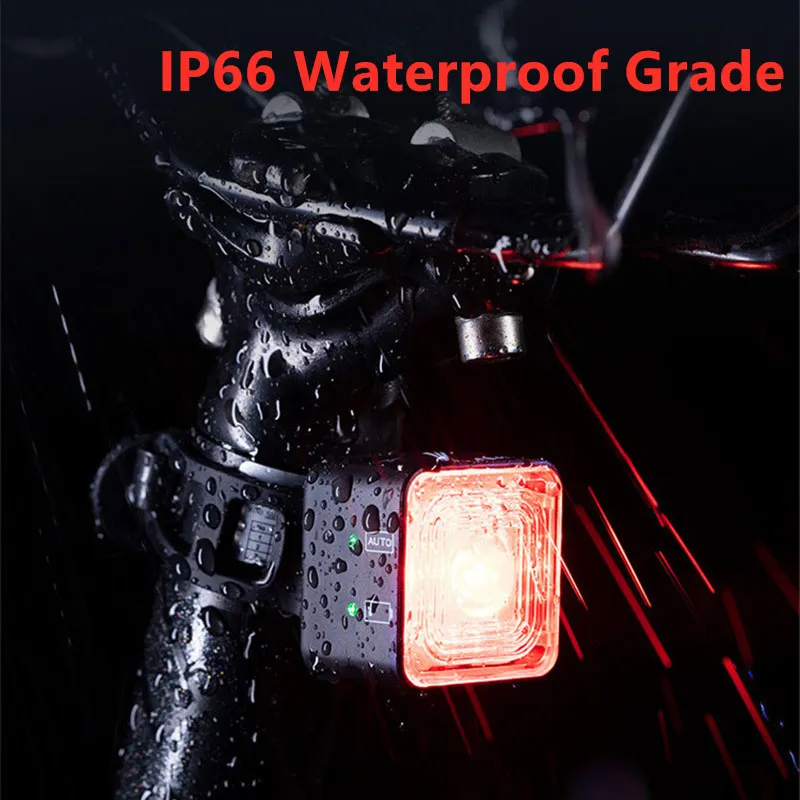 120 Lumen Bike Light Freio Smart Sensing Lâmpada traseira de 5 engrenagens USB Carga à prova d'água Luz da traseira Accesorios para bicicletas