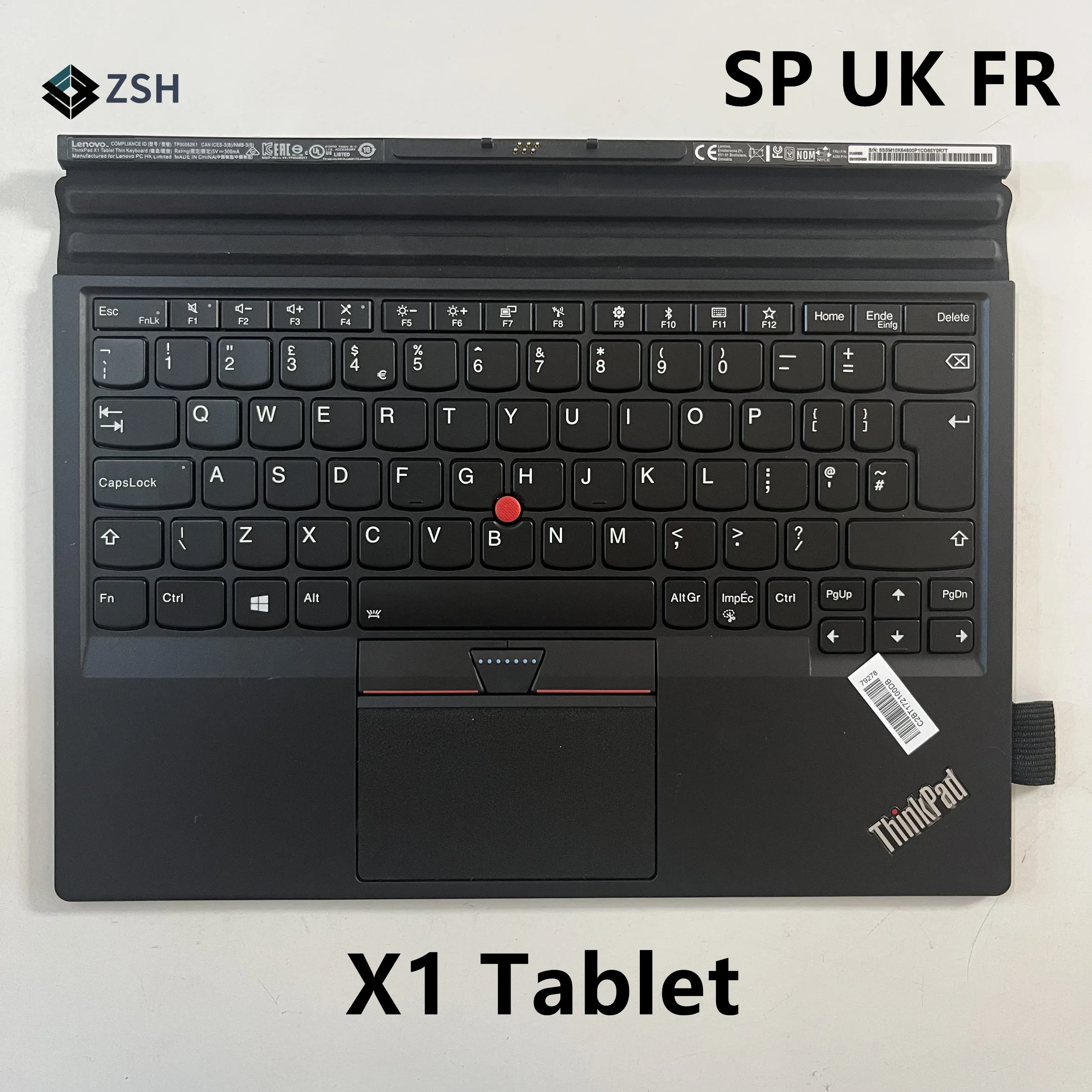 Claviers New Thinkpad X1 Tablet 1st 2nd Gen 2016 2017 20GH 20gg mince clavier TP00082K1 Espagne / Royaume-Uni / Clavier français avec rétro-éclairage