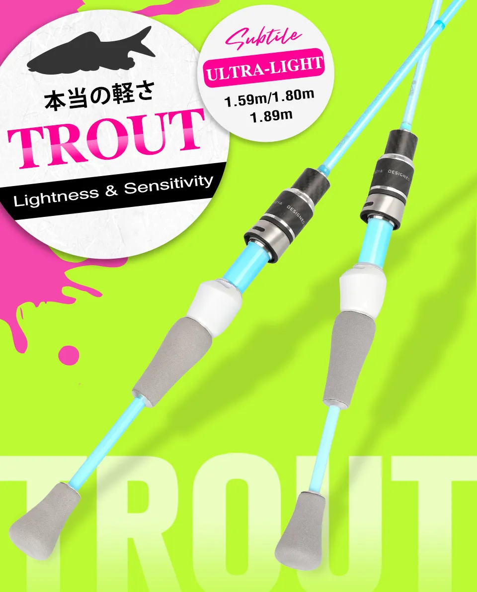 TSURINOYA SUBTILE Trout Fishing Rod: 1.59m/5.2ft - 1.89m/6.2