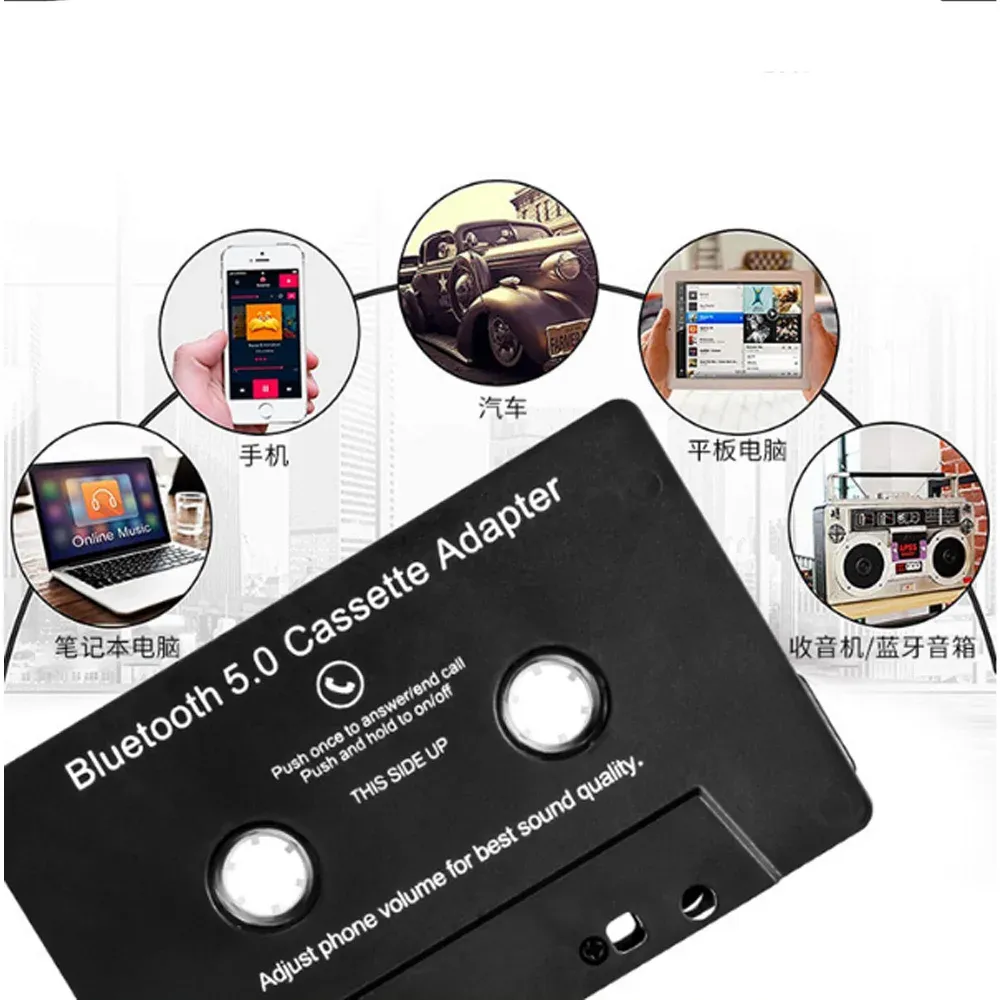 مشغلات الشريط العالمي لشريط السيارة Bluetooth Converter MP3/SBC/Stereo Bluetooth Audio Cassette لمحول كاسيت الهاتف الذكي AUX AUX