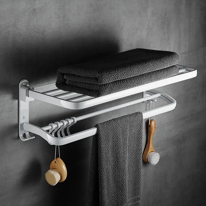 Bathroom Accessorie Set Aluminium Towel Rack/Ring Paper/Toilet Brush/Hair Dryer Holder Hook Tissue Box Coner Shelf Bath Hardware