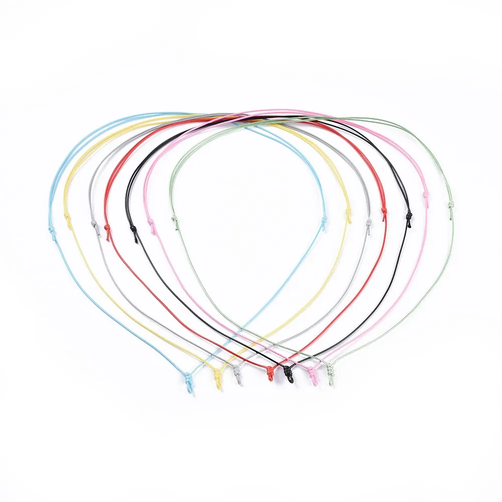 50pcs Colar de cordas de poliéster coreano ajustável Fazendo várias cores para acessórios artesanais de jóias DIY