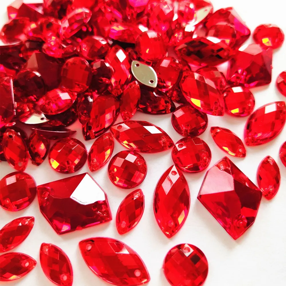 Red Rhinestone Pattern Acrylic 300Ps Red Clothing Costume Design Diy Loose Beads Rhinestones ...