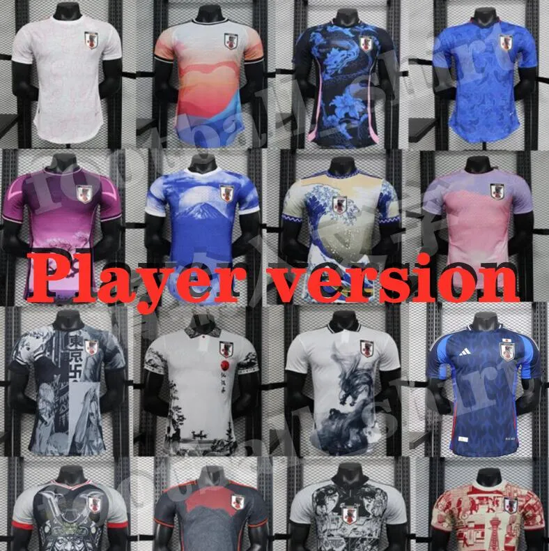 2024 Japan Soccer Jerseys Cartoon Ueda Ito Isagi Atom Tsubasa Minamino Doan Kubo Mitoma Tomiyasu Endo Nakata 22 23 24 Japonais Player Uniforme Football Shirt