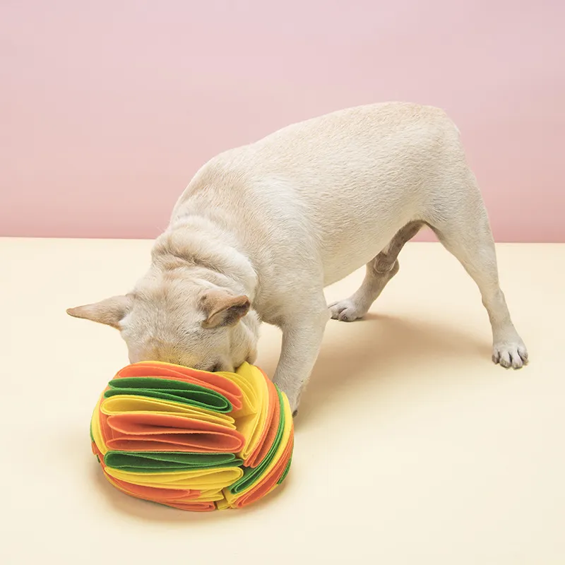 Nonor Dog Sniffing Ball Pet Puzzle Toy Colorful Foldble Nos Sniff Toy öka IQ Träning mat långsam utfodring