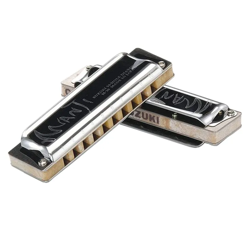 Harmonica Diatonique Blues Deluxe En Do (C) - 10 Trous, 20 Tons - Pour Débutants Et Pros - Métal Et Plastique - Avec Boîte