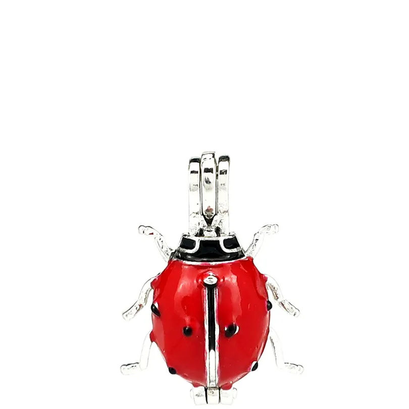 10 -stcs morden stijl charmes Ladybug parel kooi medaillet aromatherapie diffuser hanger voor cadeau ketting sleutelhanging sieraden maken