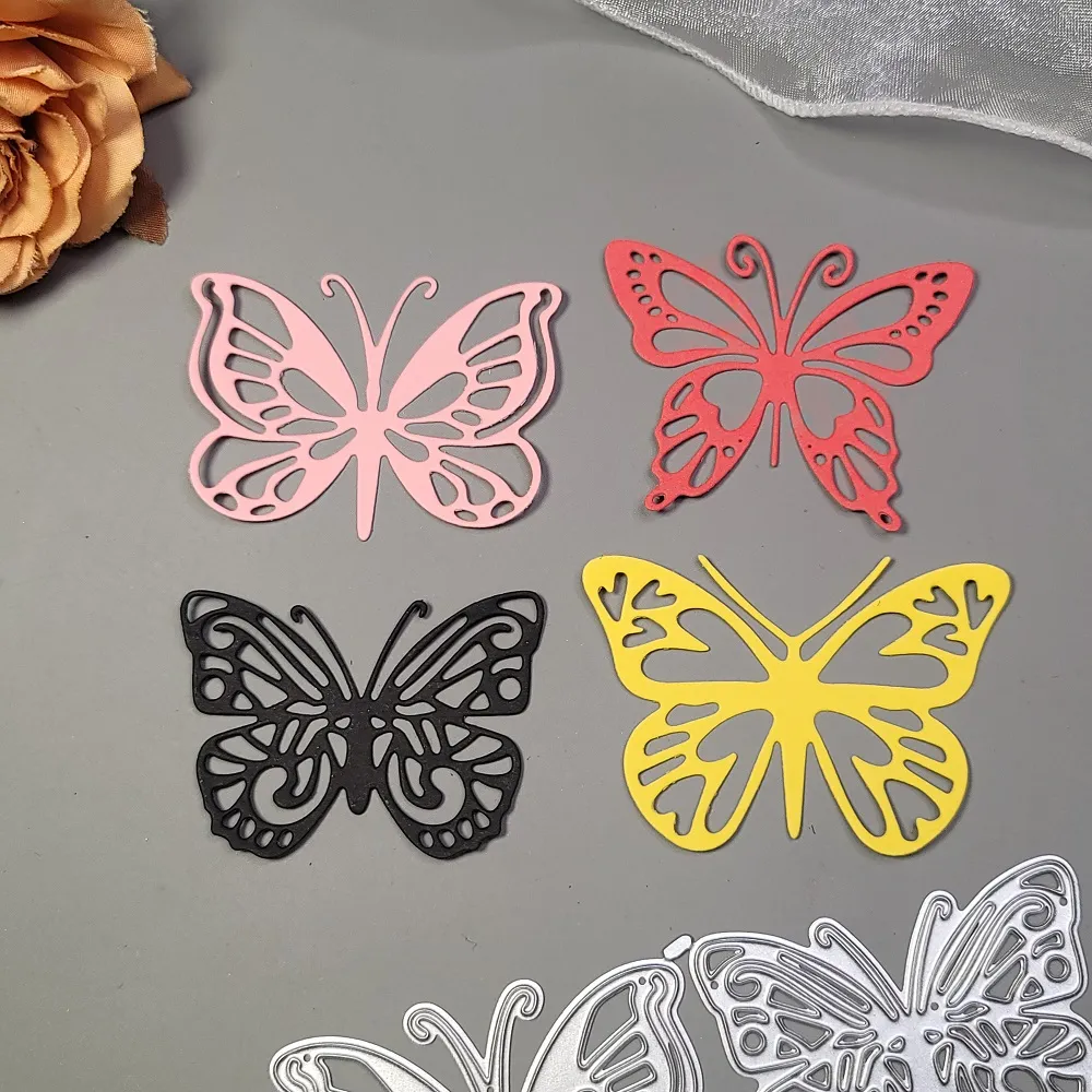 4PCS Butterfly DIY PaperCutting Karta podarunkowa Metal Cutting Die Scrapbook Expossing Album Card