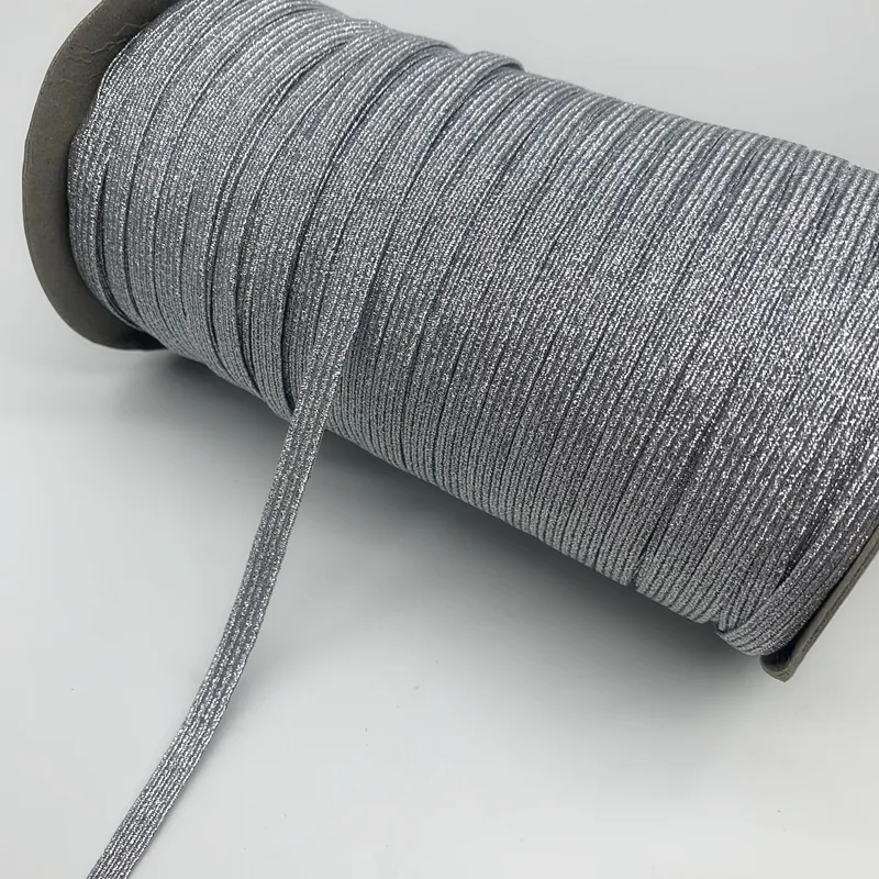 5yards/Lot 6mm Metallic Color High Elastic Sewing Elastic Band Fiat Rubber Band Waist Band Stretch Rope Elastic Ribbon