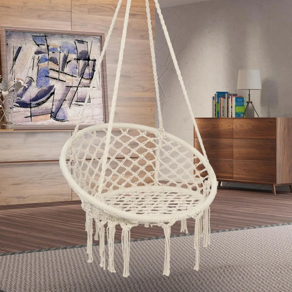 Outdoor Swing Chair And Bed Knitted Mesh Hanging Hammock Chair