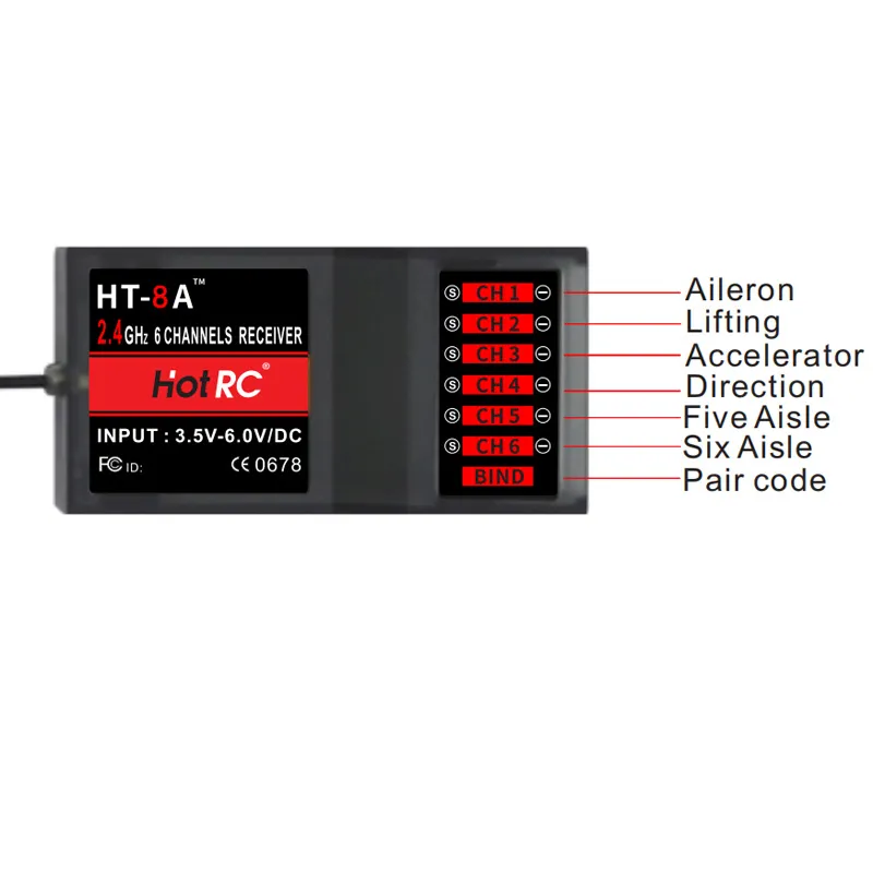 Ht Rc Hotrc HT-8A 2.4G 8CH RC Transmitter and Receiver Metal Set for FPV ...