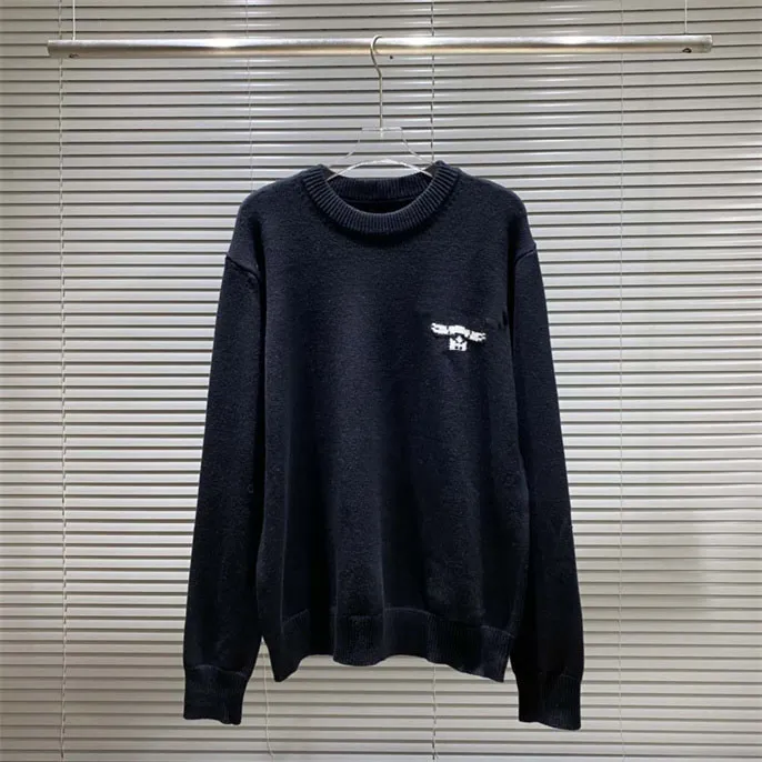남성 스웨터 겨울 자카드 뜨개질 디자이너 양모 스웨터 승무원 넥 스웨트 셔츠 긴 슬리브 풀 오버 코트 고급 니트 셔츠 #34