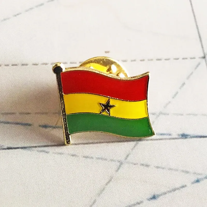 Ghana National Flag brodery Patches Badge Bouclier et Pin de forme carrée