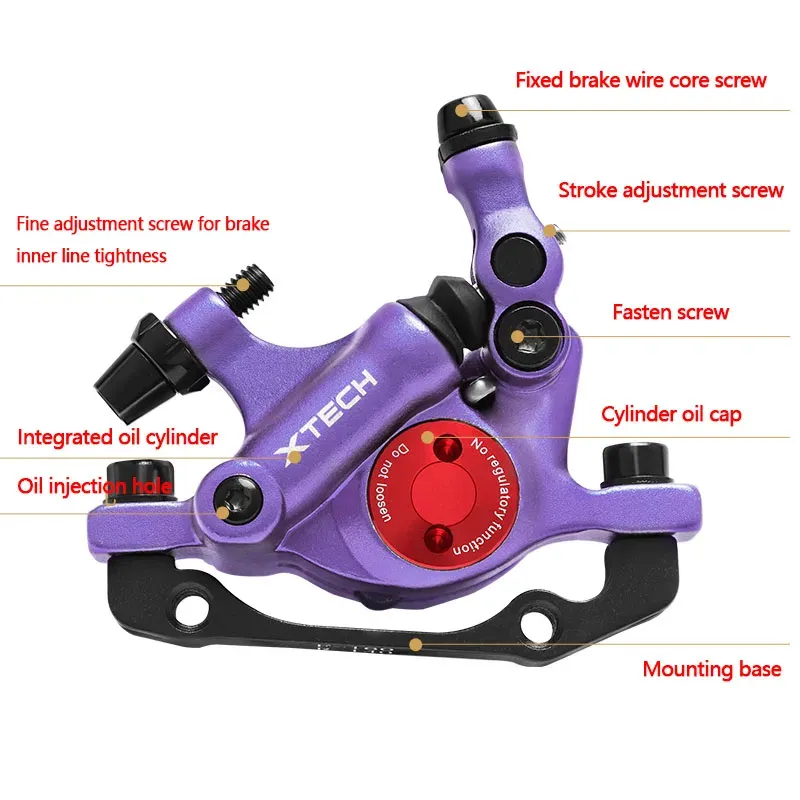 Zoom xtech hb100 pinze freno a disco idraulico Freno viola blu nera nera nera per freno per biciclette MTB