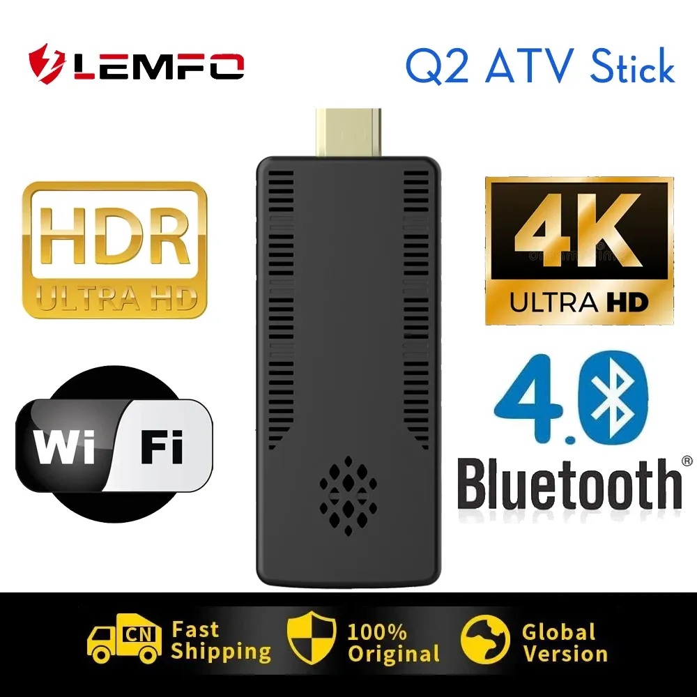 Box LEMFO ATV Android 10.0 Smart TV Stick Chipset H313 4K 8K WIFI6 2GB RAM 16GB ROM BT4.0 2023 Voice Assistant PK H20 Tox3 Btv13 W2