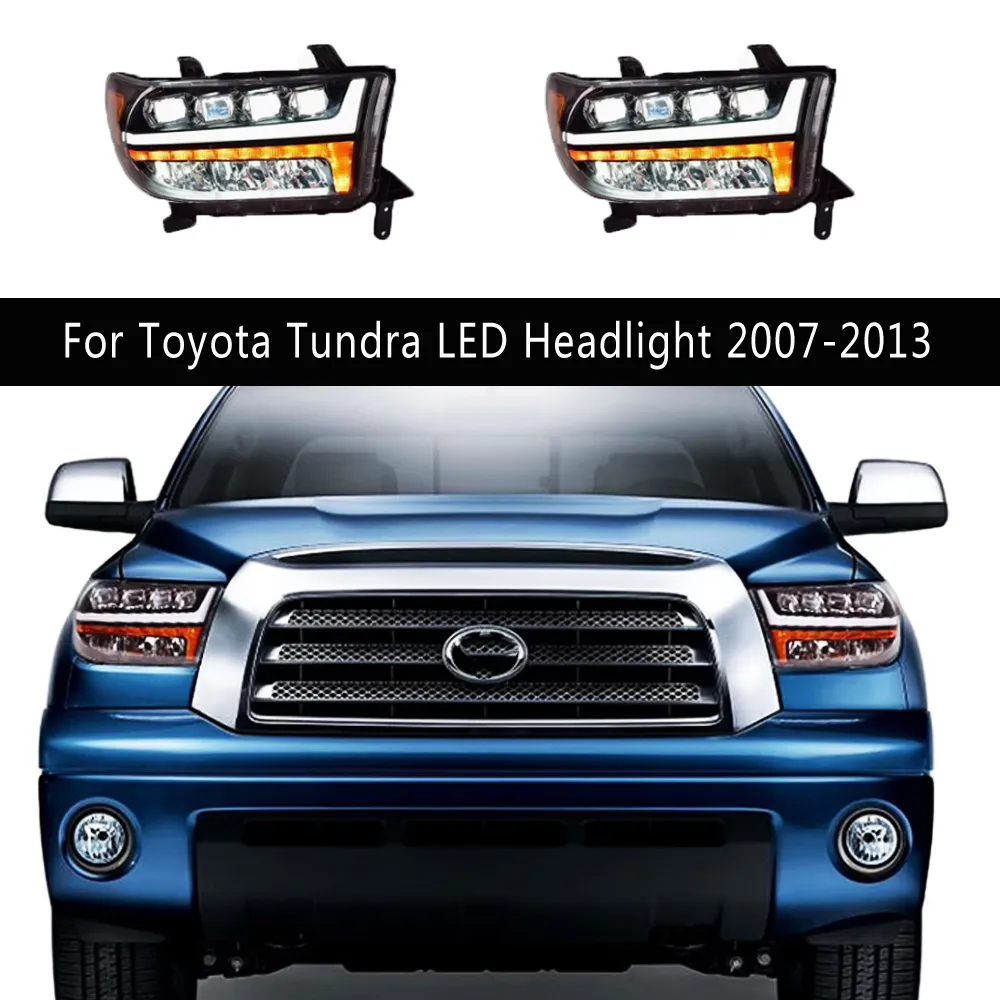 Car Styling Front Lamp For Toyota Tundra LED Headlight 07-13 Daytime Running Lights Streamer Turn Signal Indicator Lighting Accessory