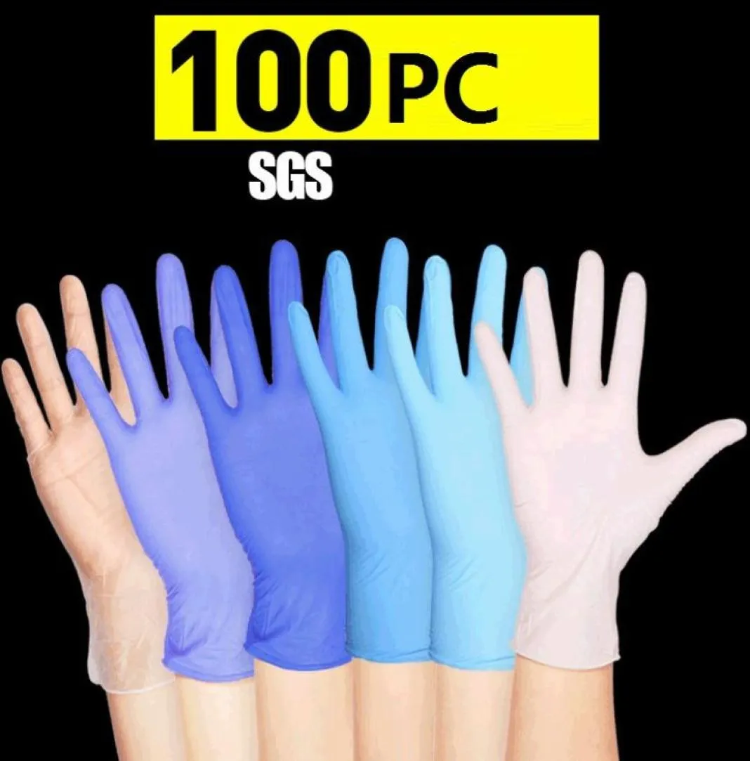 100PCLOT使い捨て手袋ラテックス食器洗いキンキンガーデングローブ左と右手のためのユニバーサル6色7310650