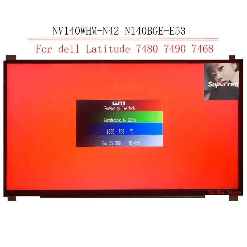 スクリーンNT140WHMN42 N140BGEE53ラップトップLCDスクリーン1366*768 Dell Latitude 7480のEDP 30pin