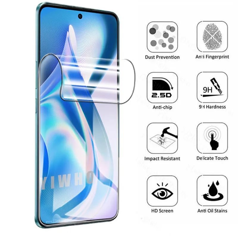 Fullt omslaget krökt fodral för OnePlus Ace 8T 9R 9RT 8 9 10 Pro Screen Protector Nord CE 2 Lite 5G N10 Protective Hydrogel Film