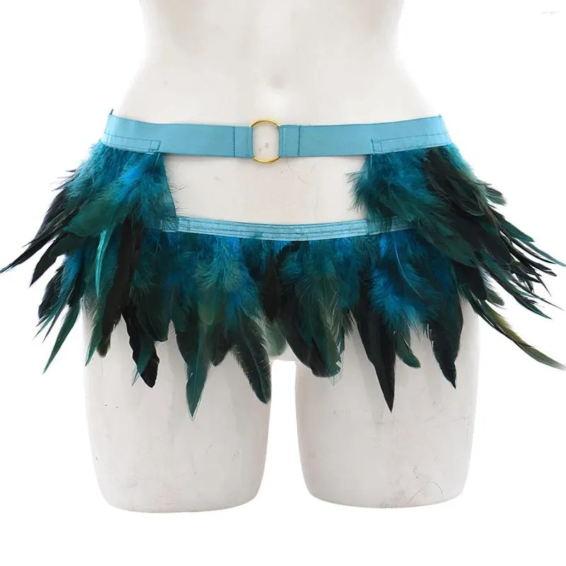 Signe Festival Feather Carnival Party Music Y2K Skirt Mini Sexy For Women Regolable Bandage Bikini Cover Up Ball Ball