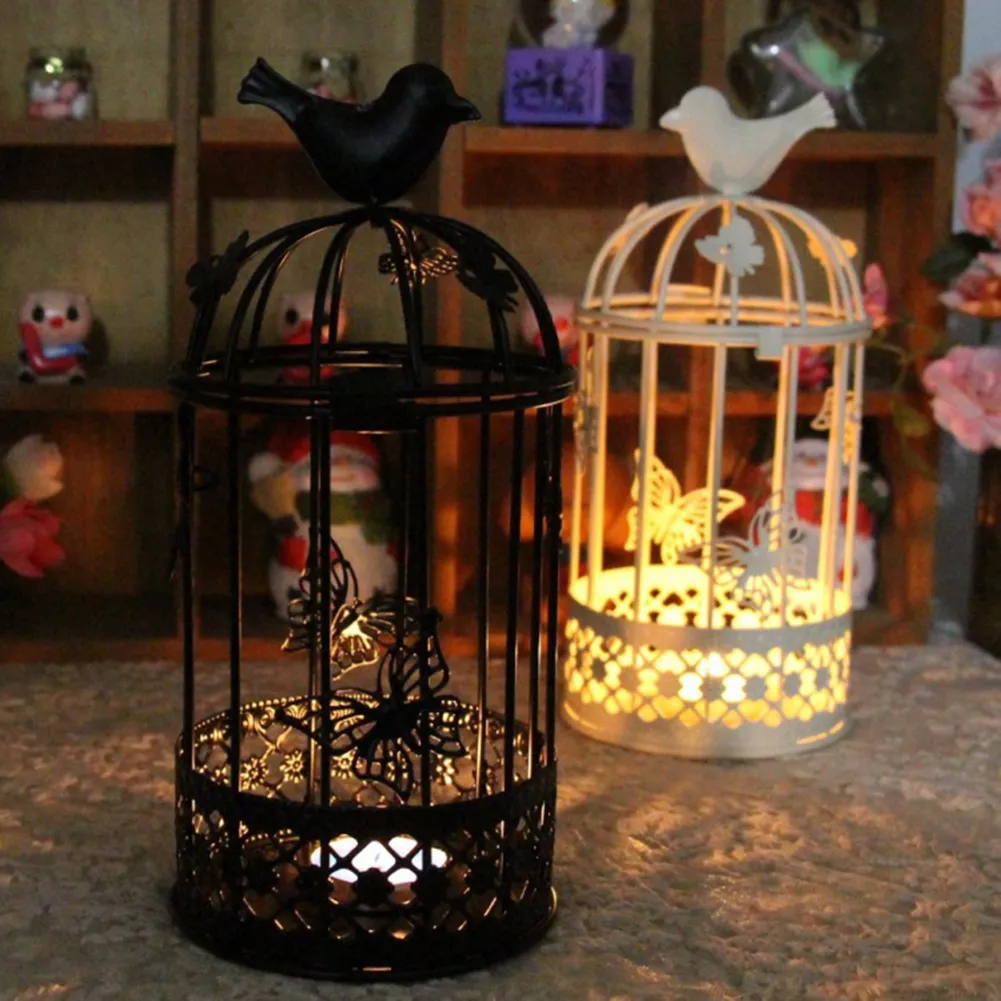 Desktop Large Birdcage Candlestick Creative Metal Crafts Candle Holder For Wedding Party Creative Dinner Table Decoration