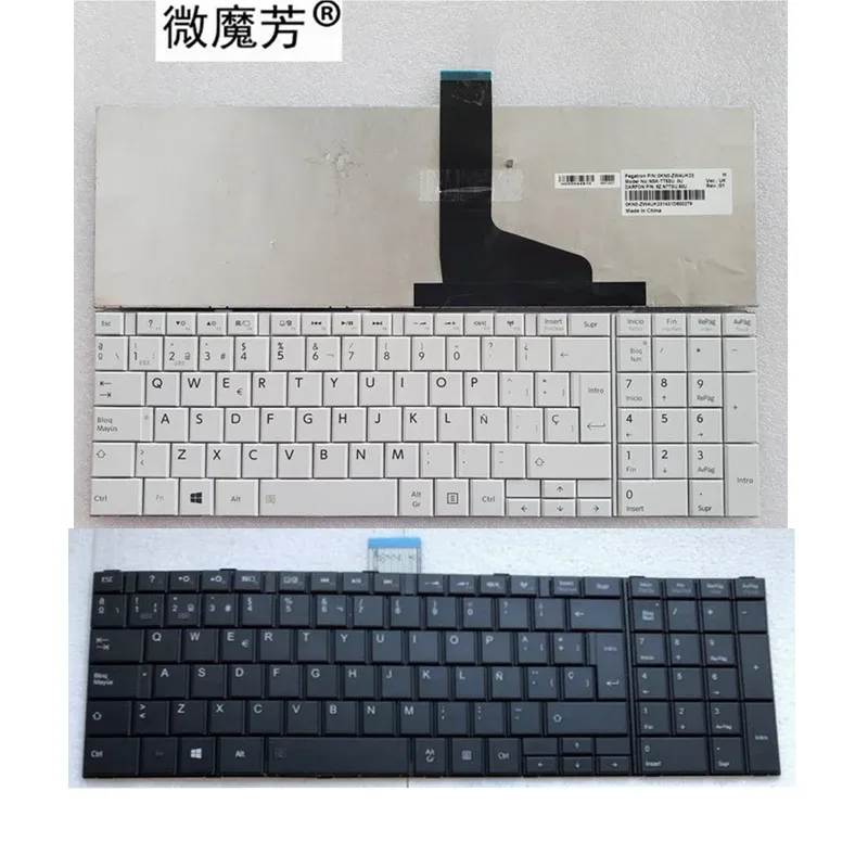 Toshiba C850 C855D C850D C855 C870 C870D C875 L850 P850 L855 L875 L875D L950 L950D L955 L955D SP L855 L955D SPの新しいスペインSPキーボードの新しいスペインSPキーボード