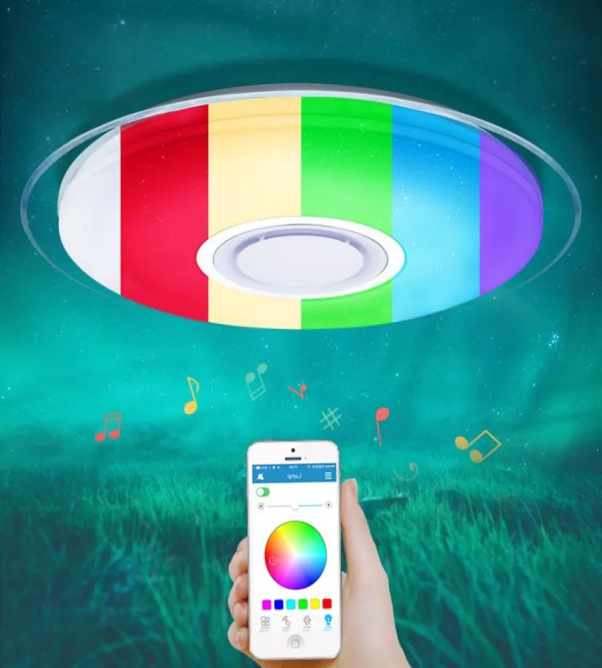 Moderna LED -taklampor RGB Dimble 25W 36W 52W App Remote Control Bluetooth Music Light Foyer Bedroom Smart Tak Lamp7337122