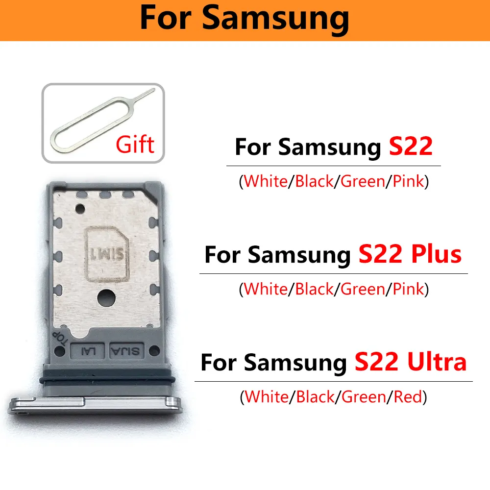 SIM -kaarthouder Trade slothouder Adapter Socket voor Samsung S22 Plus / S22 Ultra Micro Nano Sim Card met PIN -vervangingsonderdelen