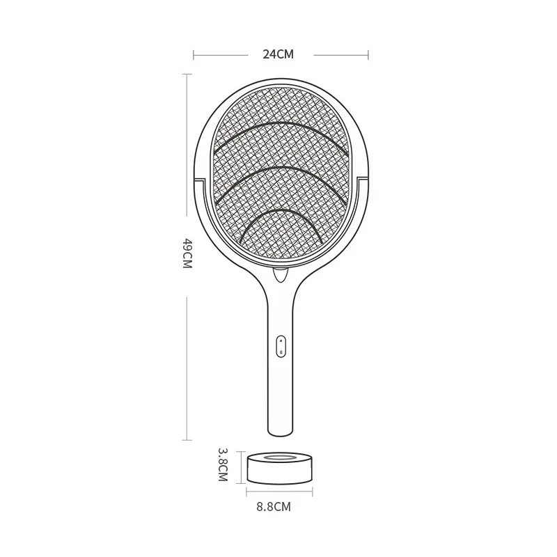 New 5 in 1 Electric Mosquito Swatter Mosquito Killer Lamp 3500V USB充電角調整可能電気バグZapperフライバット