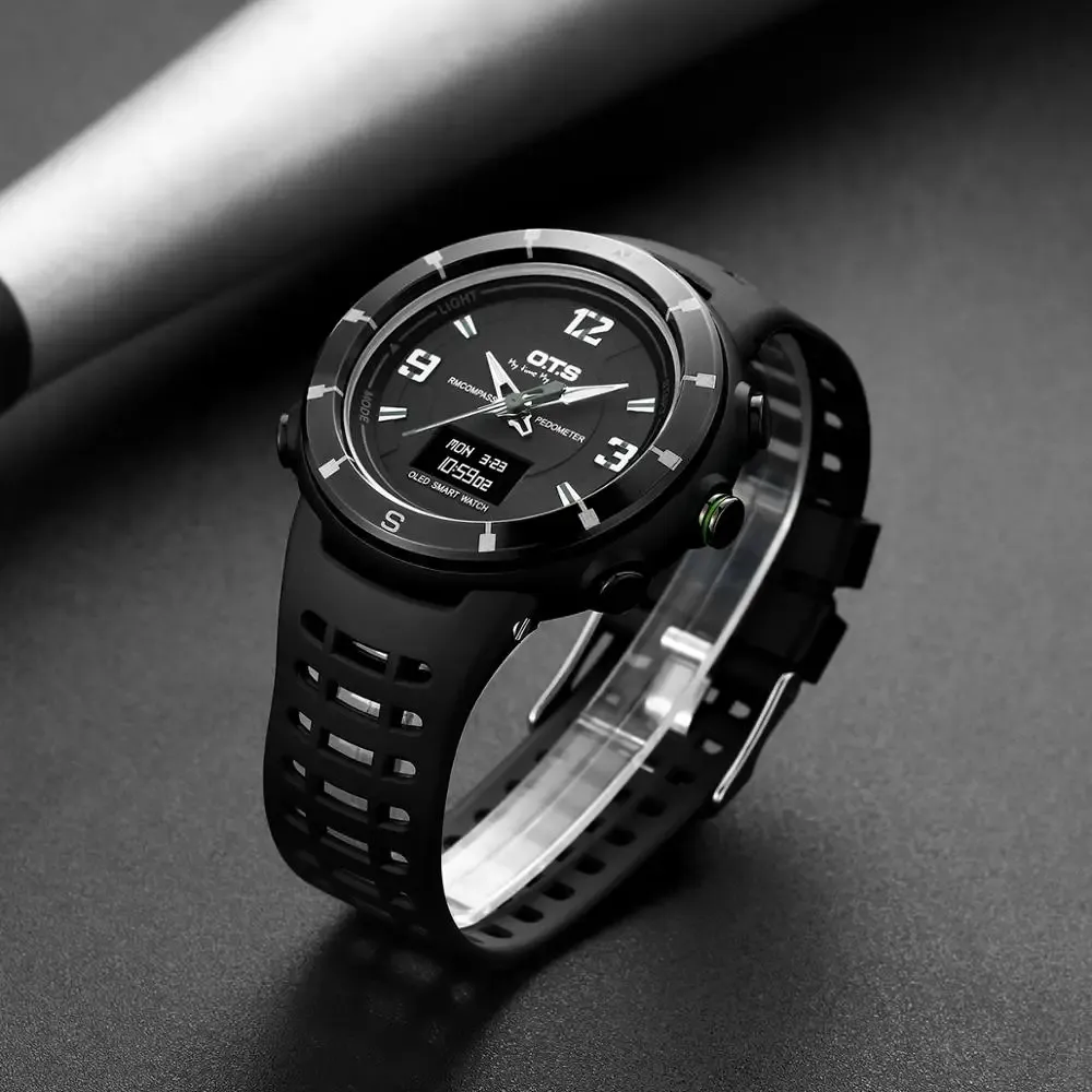 DHgate OTS Mens Sports Watch Dual Display Compass Waterproof Military Outdoor Adventure Watches