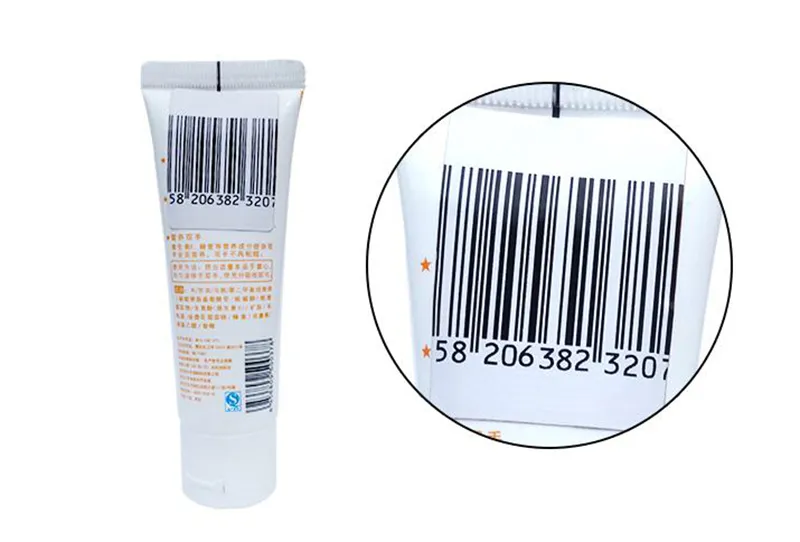 (1000pcs/Roll) Barcode-Sicherheitssystem Anti-Diebstahl-Tag RF 4*4cm Barcode Soft Aufkleber 8.2 MHz Eas Security Anti-Diebstahl-Label