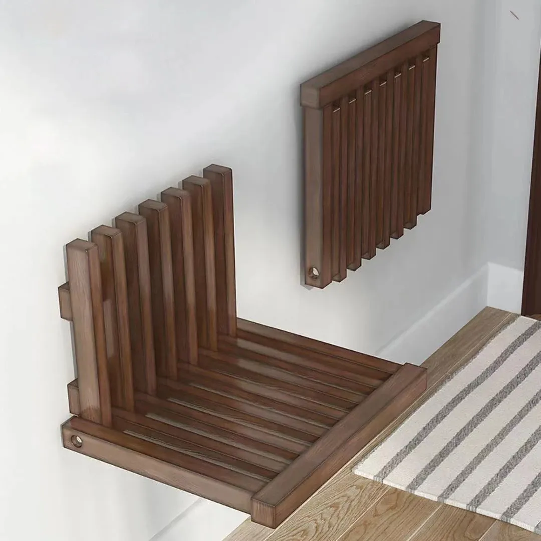 DHgate Hidden Folding Chair with Shoe Cabinet Space Saving Solid Wood Porch Entryway Bench Home Garden