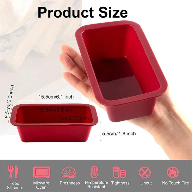 Silicone Baking Molds NonStick Rectangle Cake Pans Mini Loaf Pan Easy Release Bread Toast Mould Kitchen Accessories Pastry Tool- for home baking nonstick cake molds