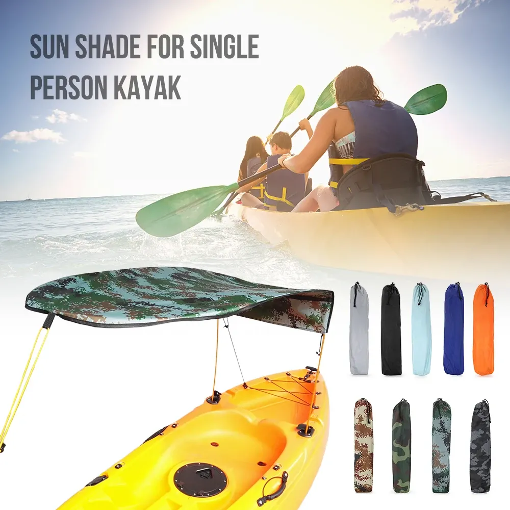 Universal Wagon Canopy For Kayak Boat Canoe Sun Shade For Single Person, Canoe Awning, Lightweight Canoe Sunshade Sunburn Protection, Compact Size, Easy To Carry(Dark Blue Boat Shade