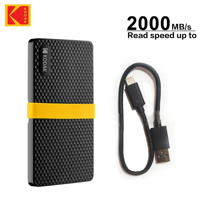 GUIDA KODAK EXTERNO SSD X200 Disco DURO USB3.1 GEN2 DRIVE DISTRO ESTERNO TIPO C 3.1 Stato solido portatile 256GB 512GB 1TB 2TB PSSD