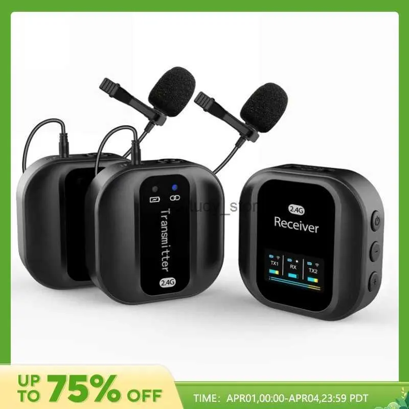 Microphones Wireless Lavalier Microphone 2,4 GHz Double canal sans fil avec annulation de bruit adaptée aux caméras et caméscopes DSLR Phonesq