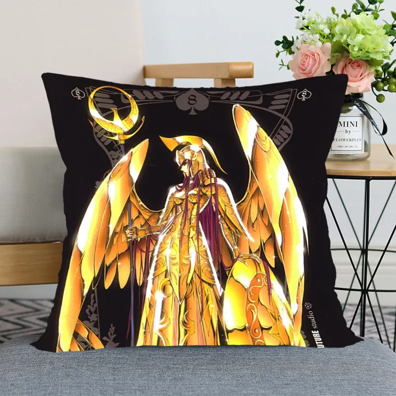 Bäst sälja anime de Saint Seiya kuddfodral för hemdekorativa kuddar täcker osynliga dragkolitkuddar 40x40,45x45cm